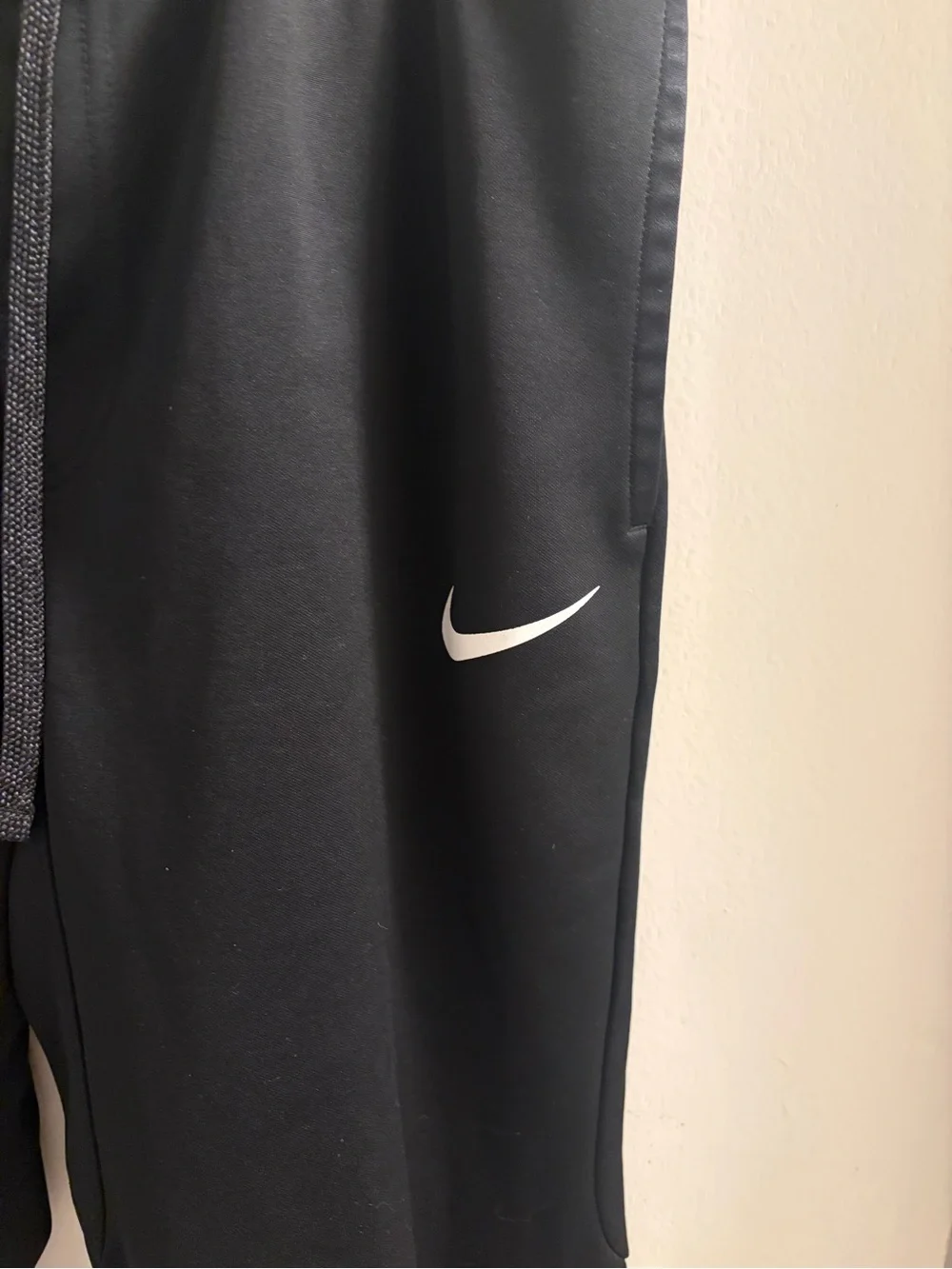 Nike Therma-Fit Black Sweatpants Joggers with White Swoosh